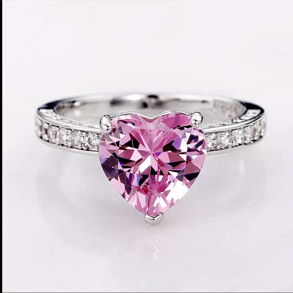 New Women’s Heart 925 Stamped Sapphire Ring 💍 - Picture 3 of 5